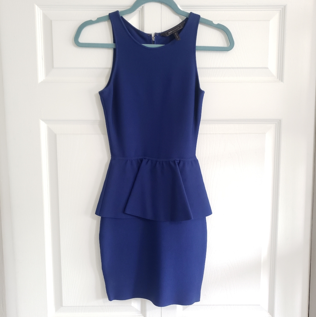 Bcbgmaxazria Blue Peplum Dress!